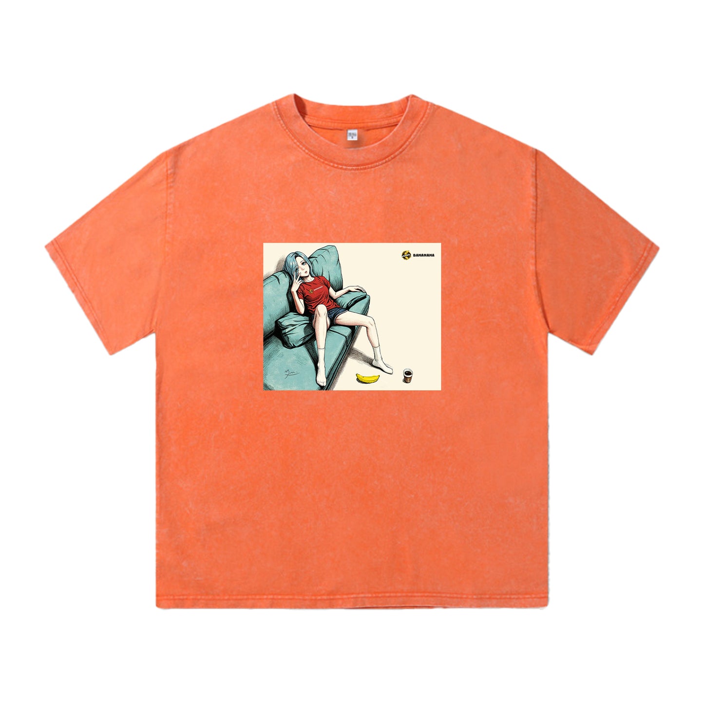 梳化上的少女-純棉Washed Tee