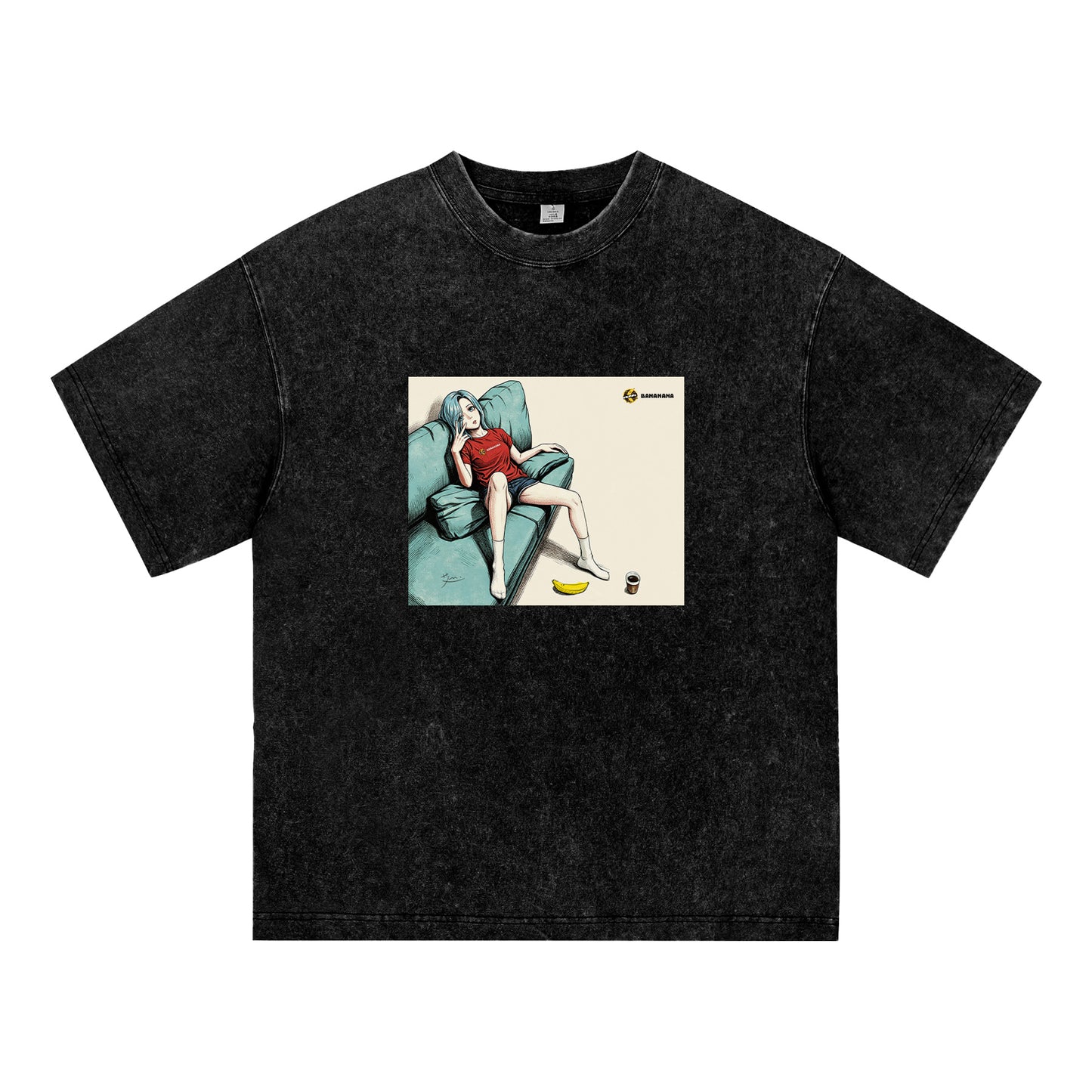 梳化上的少女-純棉Washed Tee