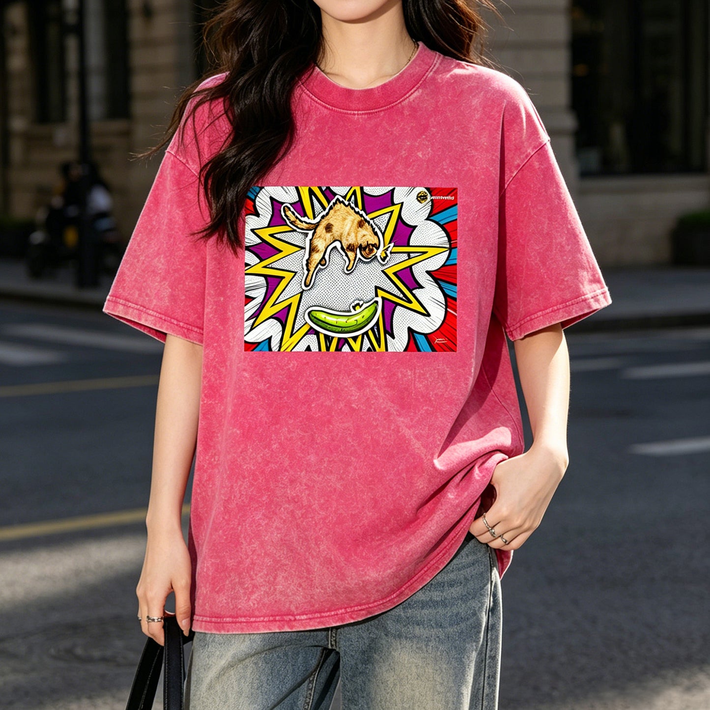 青蕉嚇親貓-純棉Washed Tee