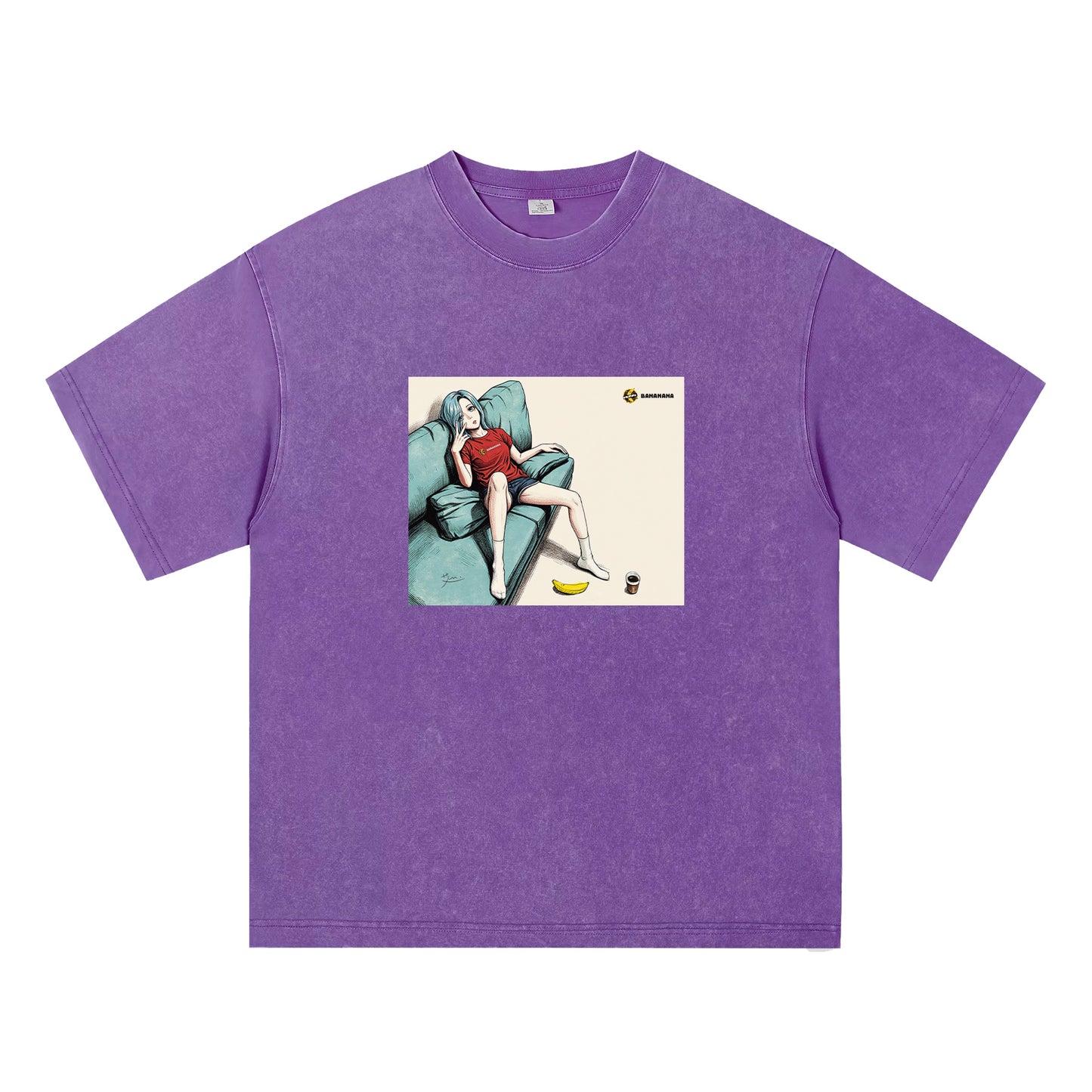 梳化上的少女-純棉Washed Tee